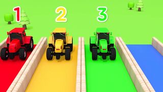 Drill Construction Vehicles, Bulldozer, Tractors Cars Pretend play with learn colour Toys for kids
