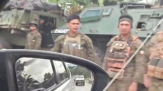 Armored convoy along the road Philippines