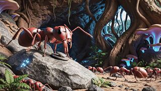 Ant colony Black Ants V's Red Ants 2