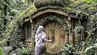 Hidden bamboo shelter in the forest ????