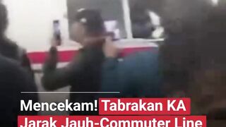 Kecelakaan kereta terjadi di Stasiun Bekasi Timur pada Senin malam (27/4).