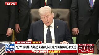 Breaking news : President Trump signs off on the "largest drop in prescription drug prices in the history of the United States of America."