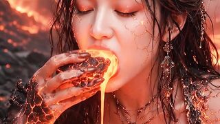 queen hell eating lava