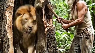 I Built a Bamboo Treehouse in The Jungle for The Lion and its Cubs ????????