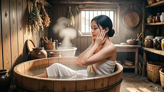 Woman Take a Bath Chine traditional Documentation AI