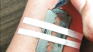DIY easy tattoo design using blade.