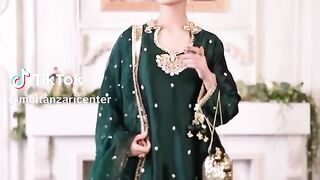 Bottle Green Colour Dress Design