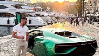 Emerald Green Flying Lamborghini Concept Over Monaco