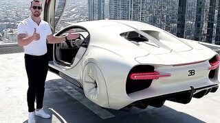 Ivory White Bugatti Flying Car Takeoff ????