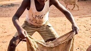 Boy Transforms Burlap Into Stone Planter ????