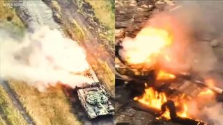Ukrainian Paratroopers destroy Russian tanks with kamikaze drones in Donetsk