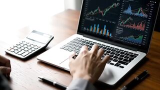Financial Data Analysis and Stock Market Tracking on Laptop