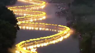 Magical Glowing Dragon River Festival at Night ????✨????