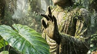 Buddha statue animation.