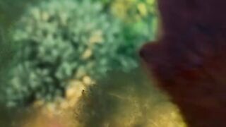 Ollie trying to see what it's like underwater is the cutest