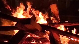 burning wood