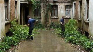 Cleaning the place