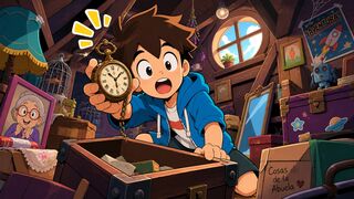Un niño encontró un reloj antiguo en el ático de su abuela.