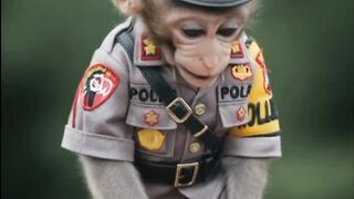 Indonesian police monkey