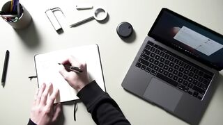 Productive Workspace Overhead with Hand Writing in Notebook