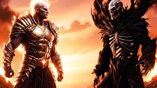 A Batalha Final: O Guerreiro da Luz enfrenta seu destino ao confrontar o temível Senhor da Morte