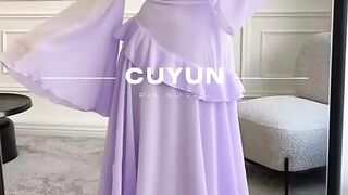 Evening Dresses Summer Women Flare Sleeves Ruffled Party Gown Elegant Customized Dress for Special Occasion