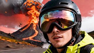 skateboarding on a volcano