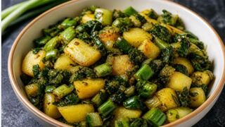 हरे प्याज़ आलू की सब्ज़ी | आसान और स्वादिष्ट रेसिपी | Green Onion