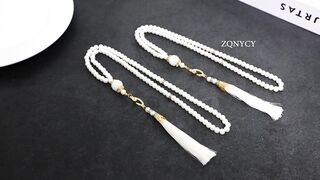 5-20Pcs Muslim Prayer Beads Islamic 99 Pearls Charm Bracelets with Tassel 2026 Eid Mubarak Ramadan Festival Gift Home Decoration