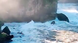 Enjoy the sound of the morning waves at Gesing Beach Harbor‼️ #gunungkidul #jogja #yogyakarta  #dronejogja #pesonaindonesia