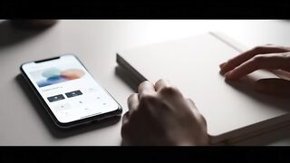 Modern Mobile App Interface on Minimalist Desk