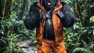 A Gorilla Finds Peace in the Rain ????️????