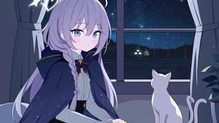 elaina-stargazing-with-a-cat