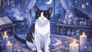 midnight-magic-cat wallpeper destop