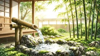 ???? Midnight in Kyoto | Japanese Bamboo Fountain ASMR (Animated)