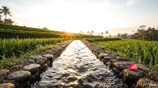 “Gentle Water Flow in Rice Fields | Relaxing Nature ASMR Sounds”