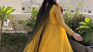 Yellow Beautiful Long Chiffon Frock