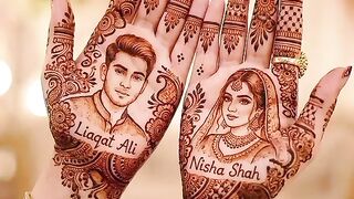 new couples picture mehndi design with name 2026 2