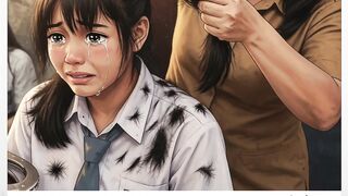 Murid murid perempuan SMK 2 Garut yang rambut nya di potong paksa oleh guru