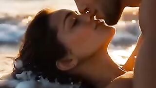 Couple making kiss ???? in the beach