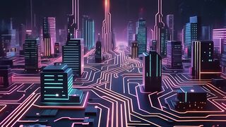 Digital Metropolis: Circuit Board Cityscape