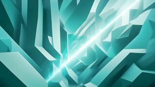 Futuristic Teal Geometric Abstract Background with Light Beam