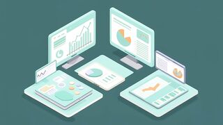 Isometric Data Analytics and Business Intelligence Concept