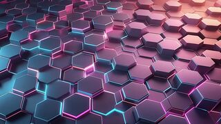 Abstract Neon Hexagon Pattern Background