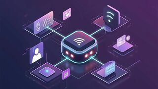 Isometric Digital Network and Data Security Concept