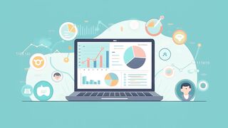 Digital Data Analysis Dashboard on Laptop