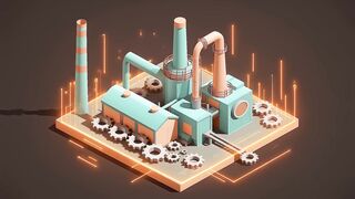 Smart Factory Digital Network Isometric Illustration