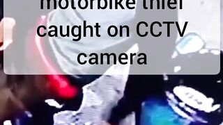 motorbike thief caught on CCTV camera