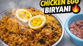 Chicken Egg Biryani _ Anda Chicken Biryani _ Desi Dum Biryani Recipe