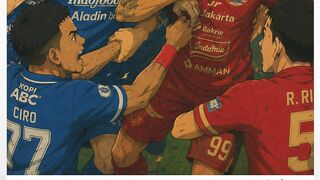 Keributan antar Pemain Persib dan Persija